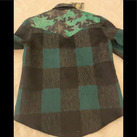 Valentino Mens Check Star Flannel Jacket Sz 44/M - Picture 7 of 11